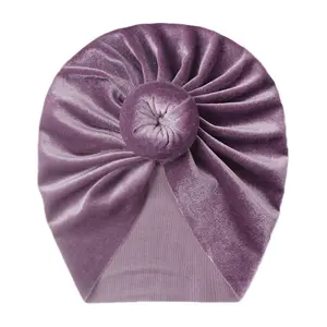 Gorro para bebê recém-nascido, chapéu turbante de nó do bebê, criança infantil, envoltório de cabeça do nó