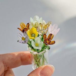 Hand-Made Murano Lighting Glass Multicolor <strong>Small</strong> Bouquet <strong>Vase</strong> Suitable for Mother's Day Teachers' Day Home Decoration Ornaments - Product Image 3