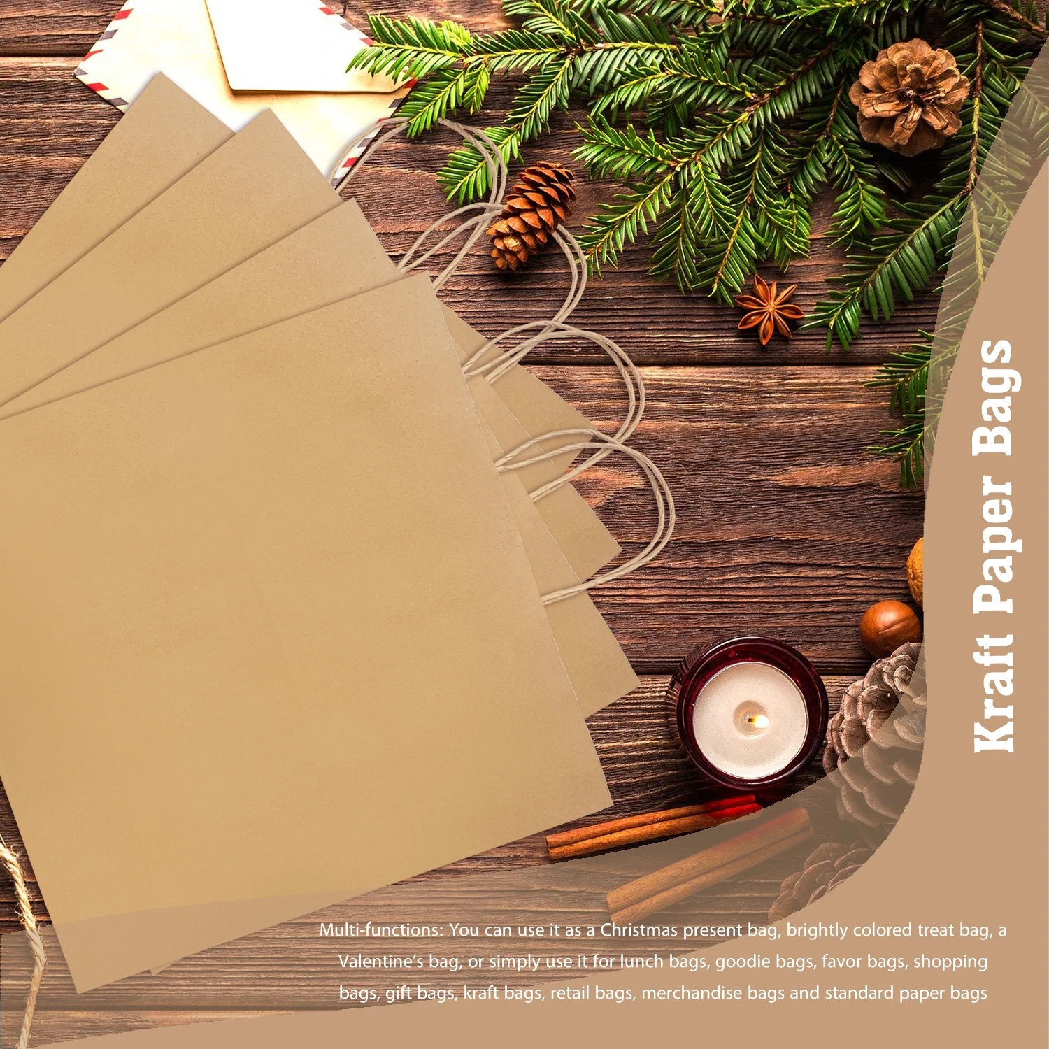 Kraft Paper Bags with Twisted Handles 14x8x14 inches