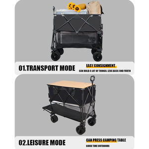 All-Terrain Folding Utility Wagon with Double Level Extension Plate & Net Customizable OEM Platform Structure - Product Image 3