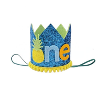 Chapeau d'anniversaire mignon sur le thème de l'ananas pour enfant d'un an, couronne de déguisement pour la 1ère fête d'anniversaire, fournitures de décoration de fête de Noël