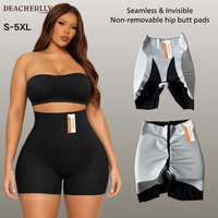 Short gainant invisible sans couture avec coussinets de rehaussement des fesses non amovibles, pour le contrôle du ventre et l'amélioration des courbes des hanches et des fesses