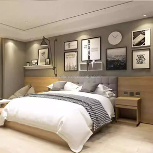 Juego de Muebles de Dormitorio para Apartamento Tipo Estudio, Ahorro de Espacio, Económico, Cama de Madera Maciza con Cabecera, Mesitas de Noche, Mueble para TV y Armario - Product Image 3
