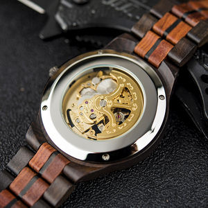 Montres Résistantes à l'Eau pour Hommes, <span class=keywords><strong>Montre</strong></span> <span class=keywords><strong>Automatique</strong></span> en Bois avec Logo Personnalisé et Votre Marque - Product Image 6