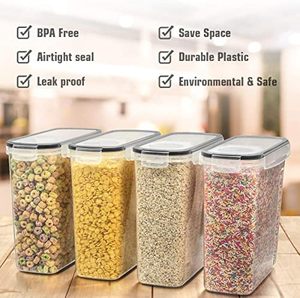 Clear Airtight Kitchen Ref Fridge Pantry Organization Rice Cereal Egg <b>Plastic</b> <b>Food</b> Storage <b>Container</b> Box Bin Set with Lid - Product Image 3