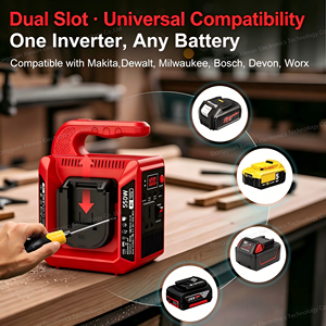 Inversor de Corriente de 550W, Onda Sinusoidal Pura, 110-240V, para Baterí<span class=keywords><strong>a</strong></span> de Litio Milwaukee de 18V, para Emergencias en el Hogar, Trabajo, Viajes, Baterí<span class=keywords><strong>a</strong></span> No Incluida - Product Image 4