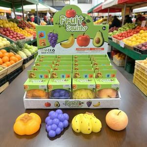 Bestseller transfrontalier : Jouets anti-stress Squishy à rebond lent en forme de fruits simulés, Jouets Fidget Squishy Hamburger, Lot de 4 pièces - Product Image 2