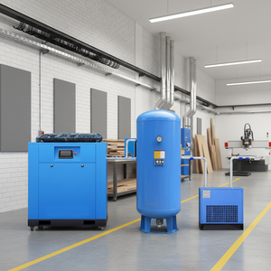 Système de vis rotatif pour atelier de travail du bois industriel, haute efficacité, gain de place, moteur AC silencieux et stationnaire - Product Image 1