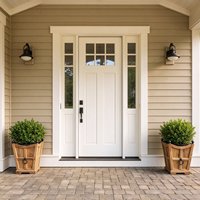Porte d'entrée intérieure moderne en bois massif avec panneaux en verre, porte intérieure en bois massif peinte en blanc pour chambre de villa