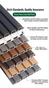Panneaux muraux imperméables et ignifuges en gros, revêtement mural, panneaux muraux WPC, balcon, cour, <span class=keywords><strong>terrasse</strong></span> extérieure - Product Image 3