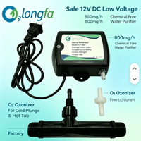 Générateur d'ozone 12V DC basse tension pour spa, 800mg/h, purificateur d'eau sans produits chimiques, ozoniseur O3 pour bain froid et spa, usage industriel