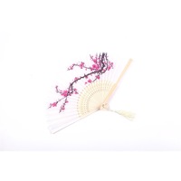 Éventail pliant en tissu HZ, style chinois, pour la danse estivale, style japonais ancien, rétro, classique, peint, pour l'exportation