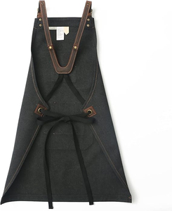 Black Polyamide <b>Waterproof</b> <b>Work</b> Apron Leather Pockets Needle Detection Adjustable Strap Unisex Dust Proof Tool Holders-HARAZ - Product Image 3