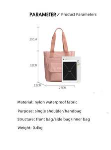 Sacs à main en nylon imperméable de haute qualité en gros, grande capacité, sac à bandoulière portable pour femmes, sac fourre-tout décontracté à fermeture éclair - Product Image 2