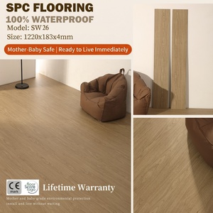 Pavimento SPC Impermeabile Facile da Installare, Plancia Larga 4mm con Motivo <span class=keywords><strong>Legno</strong></span>, Vinile di Lusso per Soggiorno, Camera da Letto, Ufficio - Product Image 1