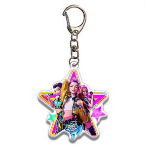 Listo para enviar 2025 Nueva gran oferta colgante de plástico llavero k-pop encanto llavero acrílico doble vista Kpop llavero - Product Image 3