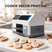 Imprimante à plat intelligente Wi-Fi H5 avec encre comestible CMYK pour biscuits, macarons, glaçage, papier alimentaire, machine d'impression alimentaire avec découpeur