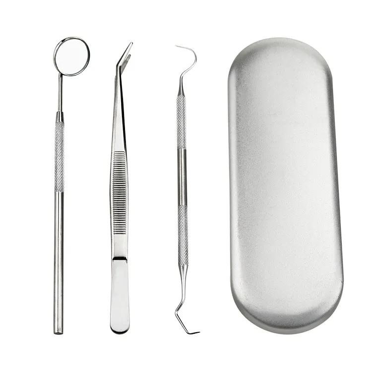 3 Pcs Oral Dental Gereedschap Kits Dental Naald Spiegel Roestvrij Staal Reizen Tandheelkundige Tool Set