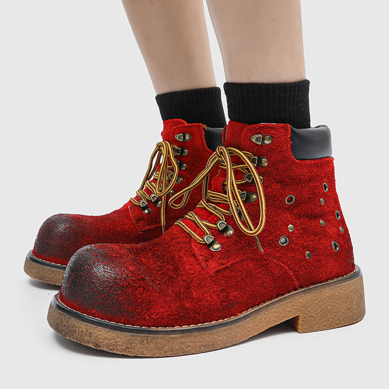 Xinzirain Custom Men Retro Round Toe