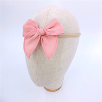 Petit nœud ajustable avec nœud en Nylon, bandeaux en lin pour bébés filles, accessoires de cheveux pour nouveau-nés