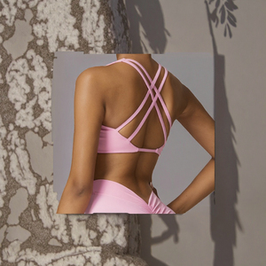 Soutien-gorge de sport et de yoga de haute qualité, respirant, léger, simple, dos croisé, sans bretelles, design personnalisé, pour fitness et entraînement, avec bretelles réglables - Product Image 3