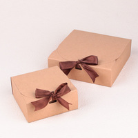 KM Boîte en papier kraft blanc avec logo personnalisé multi-tailles pour mariage, fête, cadeau, bricolage, artisanat