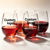 Vente en gros de verres à vin sans pied en plastique PET réutilisables, incassables, personnalisés, en forme d'œuf, de haute qualité