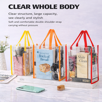 Sac de plage réutilisable imperméable de style nouveau, sac de shopping holographique, sac en PVC transparent, logo imprimé personnalisé, sacs fourre-tout transparents