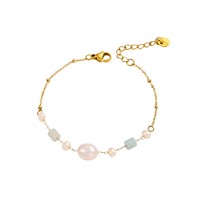 Bracelet artisanal en perles et cristaux, style Ins, étanche, en acier inoxydable, bijou de main tendance