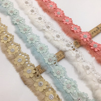 Personnaliser multi couleurs design de mode fleur broderie dentelle coupe