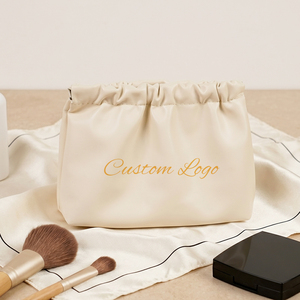 Sac de toilette en PU écologique grande capacité, logo personnalisable, sac à maquillage coloré pour femmes - Product Image 4