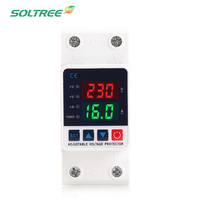 Protecteur de surtension et de sous-tension domestique 2P 40A 63A 80A 110V 220V Réglable avec réenclenchement automatique numérique sur rail DIN