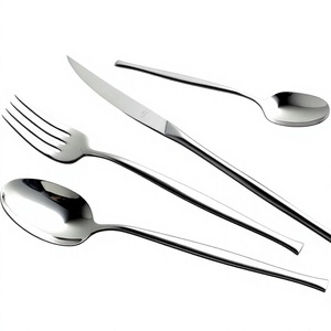<b>Star</b> Crafts India Modern Stainless Steel 304 Eco-Friendly Designer Cutlery Set 5 Pcs Silver Color Luxury Flatware Wood Handles - Product Image 5