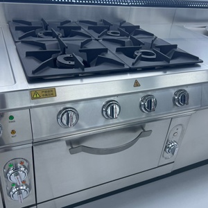 Fornello a Gas Professionale Ad Alta Potenza in Acciaio Inox a 6 Fuochi <span class=keywords><strong>per</strong></span> Pentole in Terracotta con Dispositivo di Protezione Spegnimento Fiamma e <span class=keywords><strong>Forno</strong></span> - Product Image 2