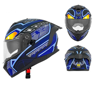 Casco de Motocicleta Integral Homologado por DOT, Casco Protector de ABS para Motocross con Visera Transparente, Casco de Seguridad Resistente al Agua para El - Product Image 2