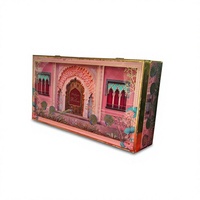 Handgefertigte Massivholz A-1 Geschenkbox 18x10 Zoll 16 Fächer 3 Gläser Volkskunstdesign Satin-Futter Anpassbare Form Poliert Individuelles Logo