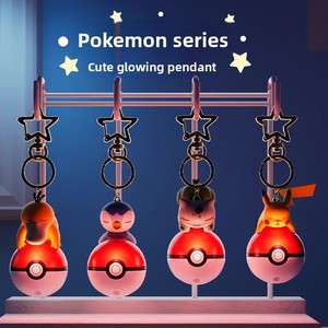 Porte-clés en PVC authentique style lumineux, breloque de sac sous licence Pokémon, thème Poké Ball, fabriqué en Chine - Product Image 1