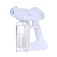 Nueva Pistola de Desinfección Atomizadora Inalámbrica de Mano, de Aleación de Cromo, Recargable, con Luz Azul, Modelo 01