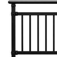 Système de balustrade de balcon en métal noir, sans soudure, connexion par boulons, taille et couleur personnalisées