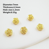 Accessoires de bijoux DIY perles lâches en laiton perles d'espacement de fleur plaqué or triple 24K pour les résultats de fabrication de bijoux
