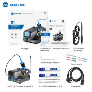 SUNSHINE S1 <span class=keywords><strong>Pinzas</strong></span> <span class=keywords><strong>de</strong></span> precisión Estación <span class=keywords><strong>de</strong></span> soldadura multiusos Pantalla a color inteligente Herramientas <span class=keywords><strong>de</strong></span> reparación <span class=keywords><strong>de</strong></span> almacenamiento <span class=keywords><strong>de</strong></span> cuatro etapas - Product Image 6