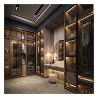 CBMmart organisateur de placard de Dressing, porte coulissante en bois, rangement de vêtements et chaussures, garde-robe de chambre à coucher