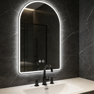 Espejo de Baño Decorativo Asimétrico con Retroiluminación LED Inteligente, Antivaho, de Tamaño Personalizado, Estilo Art Deco, de Lujo, <span class=keywords><strong>ECOLIVING</strong></span>, Venta al Por Mayor - Product Image 4