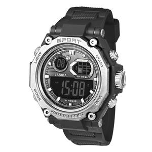 <span class=keywords><strong>Lasika</strong></span> นาฬิกาสปอร์ตดิจิทัลแฟชั่นลำลองสำหรับผู้ชาย, นาฬิกาอิเล็กทรอนิกส์กันน้ำสายเรซินรูปไข่เคสปลุก - Product Image 4