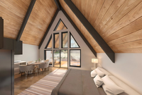 Kit de maison préfabriquée moderne en forme de A de 769 pieds carrés, isolée, modulaire, pour maison de vacances, Airbnb, complexe hôtelier, glamping