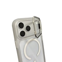 Coque de téléphone transparente en acrylique avec aimants pour iPhone 18 Pro Max 17 16 15 14, cadre métallique pour appareil photo, support invisible