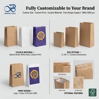 Sac en papier kraft brun à fond carré pour plats à emporter, résistant à la graisse, certifié FSC, compostable, vente en gros, fabricant