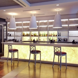 Barra de bar translúcida de diseño moderno, muebles de piedra translúcida de alta calidad, Comercial - Product Image 6