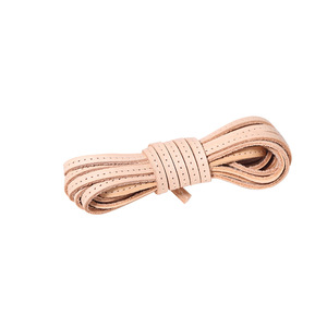 Cuerda plana de cuero de vaca de 5 mm con cordón para bolsos, pulseras y collares, material para hacer joyería - Product Image 5