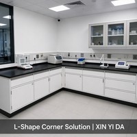 Banc de laboratoire tout en acier avec plan de travail en stratifié compact résistant aux produits chimiques de 12,7 mm